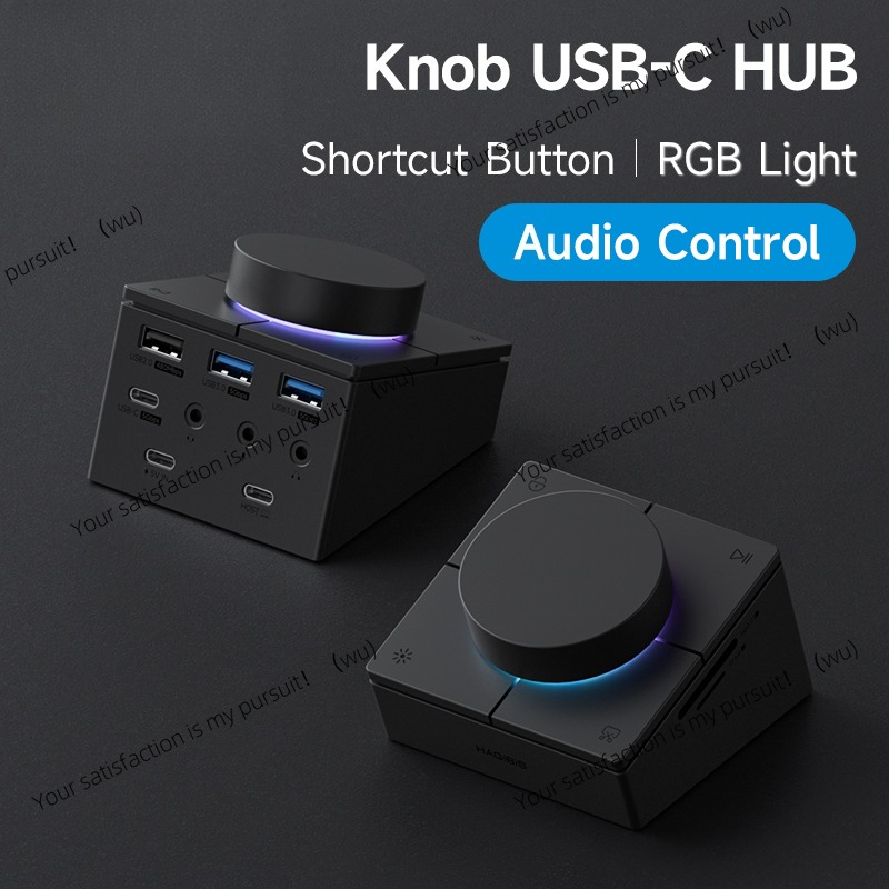 Usb Hub Type C - محول USB C مع أزرار اختصار،