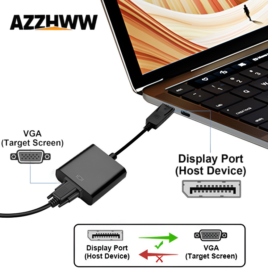 Tablet Lap Desk - محول DisplayPort إلى VGA HD 1080p