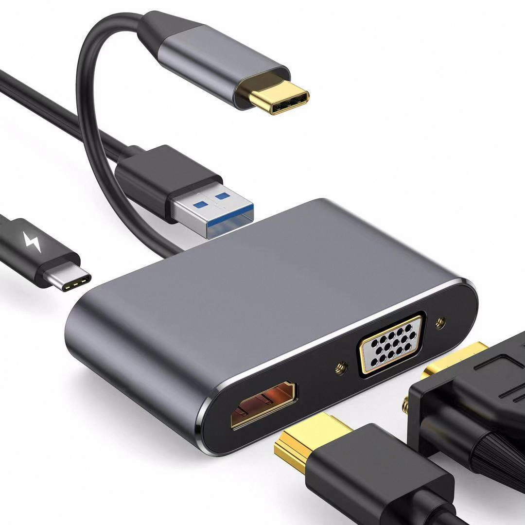 محول USB نوع C إلى VGA بدقة 4K - مراجعة Usb Hub Type C وسعره